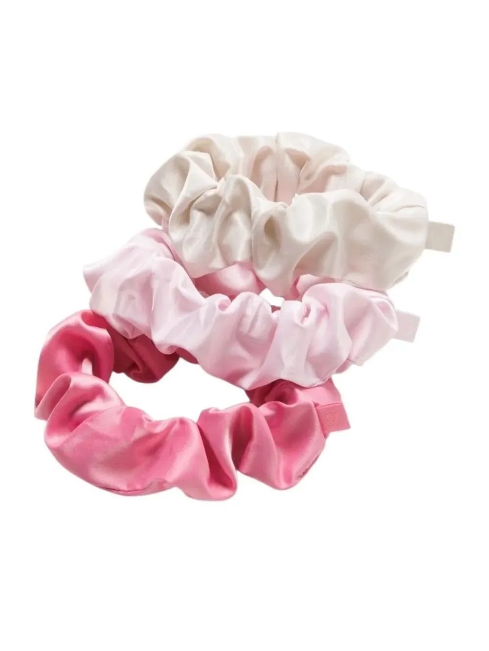 Lululemon Uplifting Scrunchies Satin 3 Pack Candy Cloud/Blissful Pink/Light Ivor